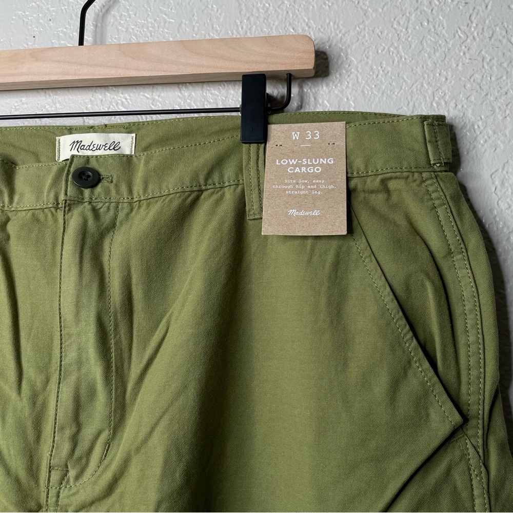 Madewell Garment-Dyed Low-Slung Straight Cargo Pants Classic Olive Green NWT - Picture 5 of 9